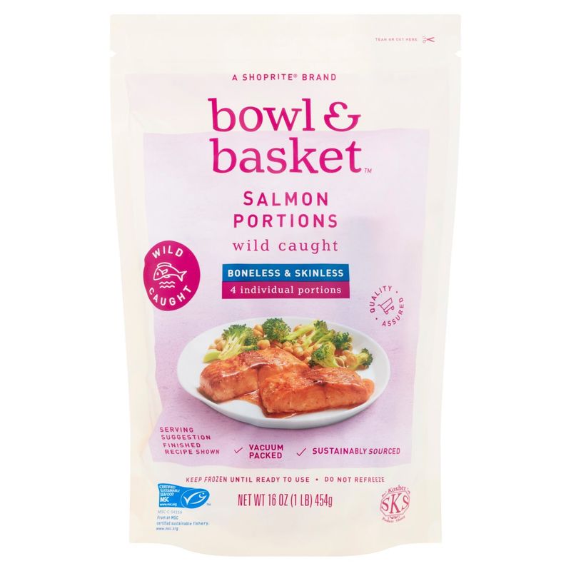 Bowl &amp; Basket Boneless &amp; Skinless Salmon Portions, 16 oz