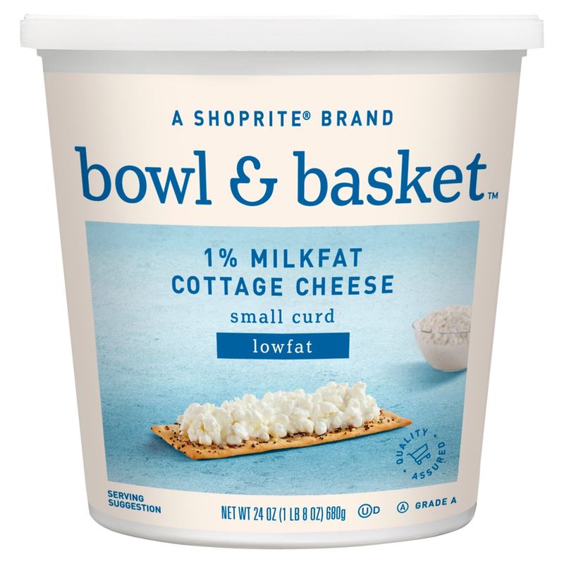 Bowl &amp; Basket Small Curd 1 % Milkfat Cottage Cheese, 24 oz