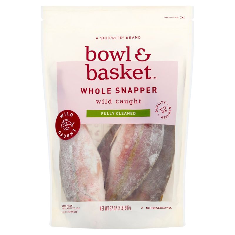 Bowl &amp; Basket Wild Caught Fully Cleaned Whole Snapper, 32 oz