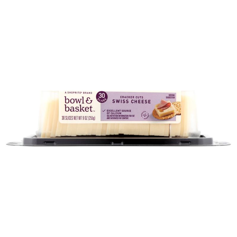 Bowl &amp; Basket Cracker Cuts Swiss Cheese, 30 count, 9 oz
