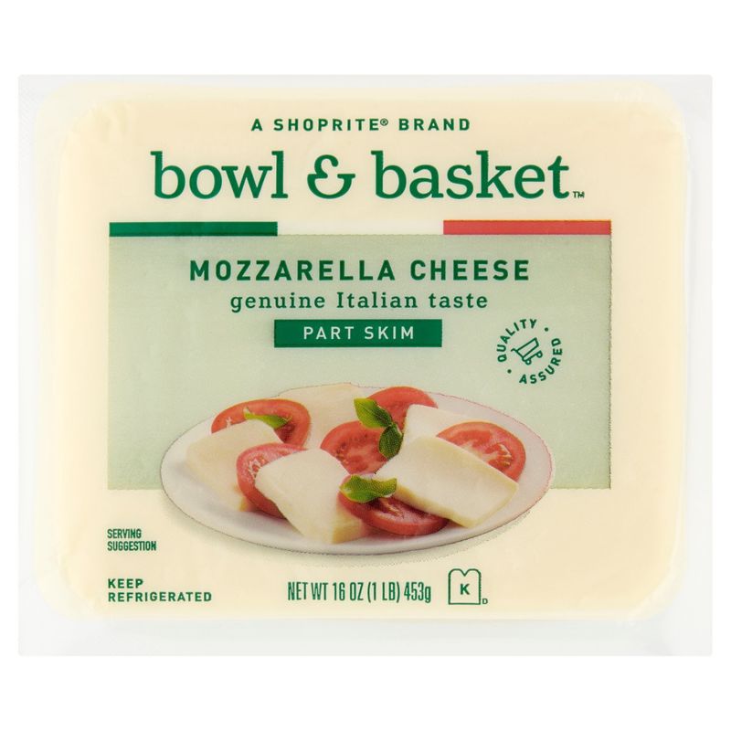Bowl &amp; Basket Part Skim Mozzarella Cheese, 16 oz