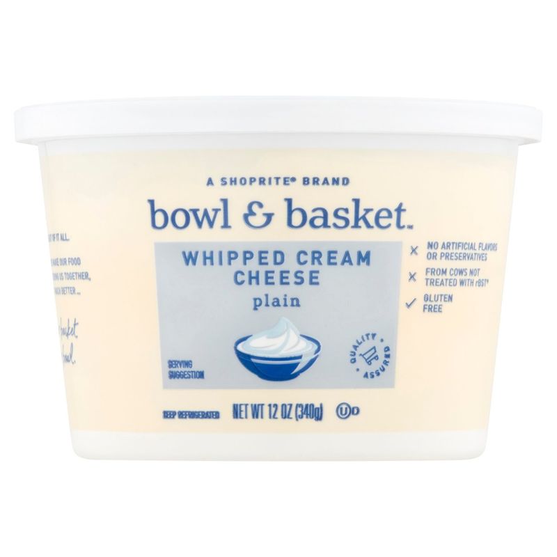 Bowl &amp; Basket Plain Whipped Cream Cheese, 12 oz