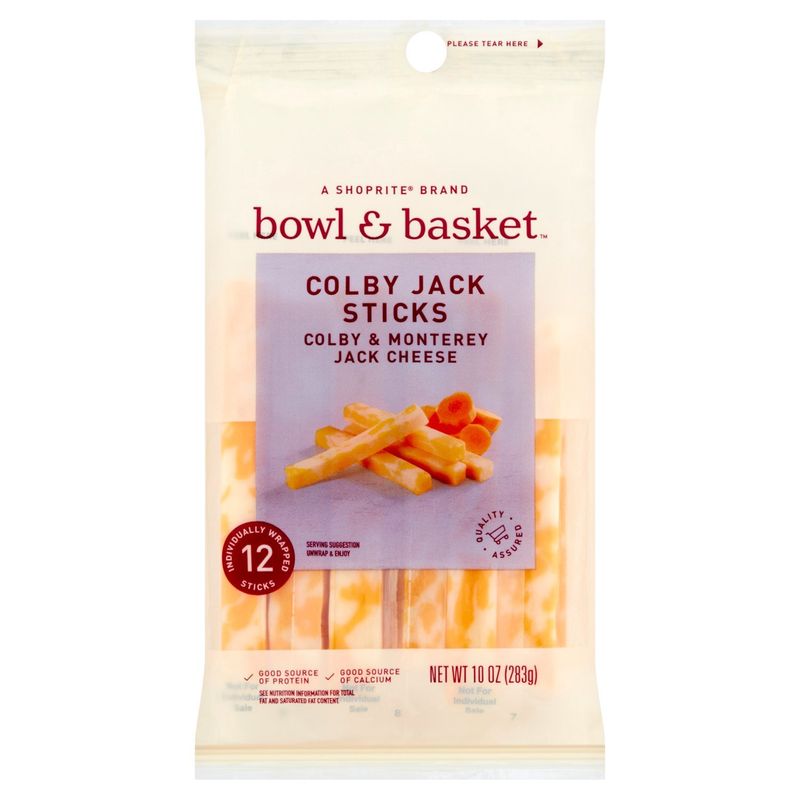 Bowl &amp; Basket Colby Jack &amp; Monterey Jack Cheese Sticks, 12 count, 10 oz