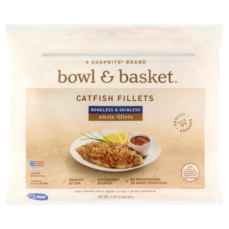 Bowl &amp; Basket Boneless &amp; Skinless Catfish Fillets, 32 oz
