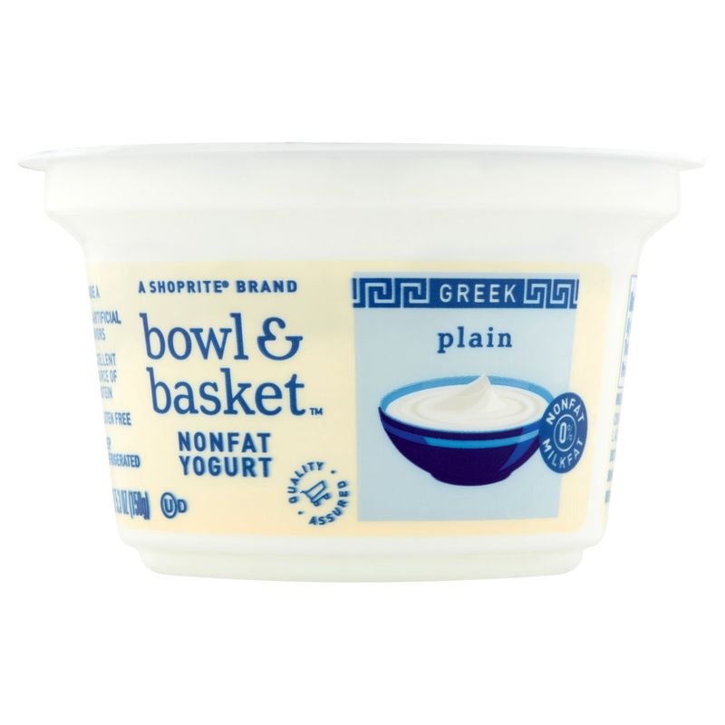 Bowl &amp; Basket Greek Plain Nonfat Yogurt, 5.3 oz