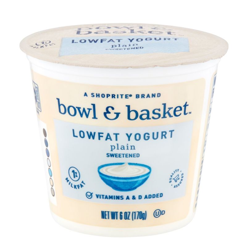 Bowl &amp; Basket Plain Sweetened Lowfat Yogurt, 6 oz