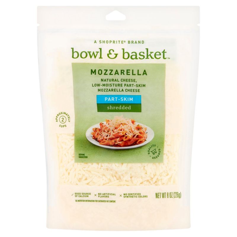Bowl &amp; Basket Part-Skim Shredded Mozzarella Cheese, 8 oz