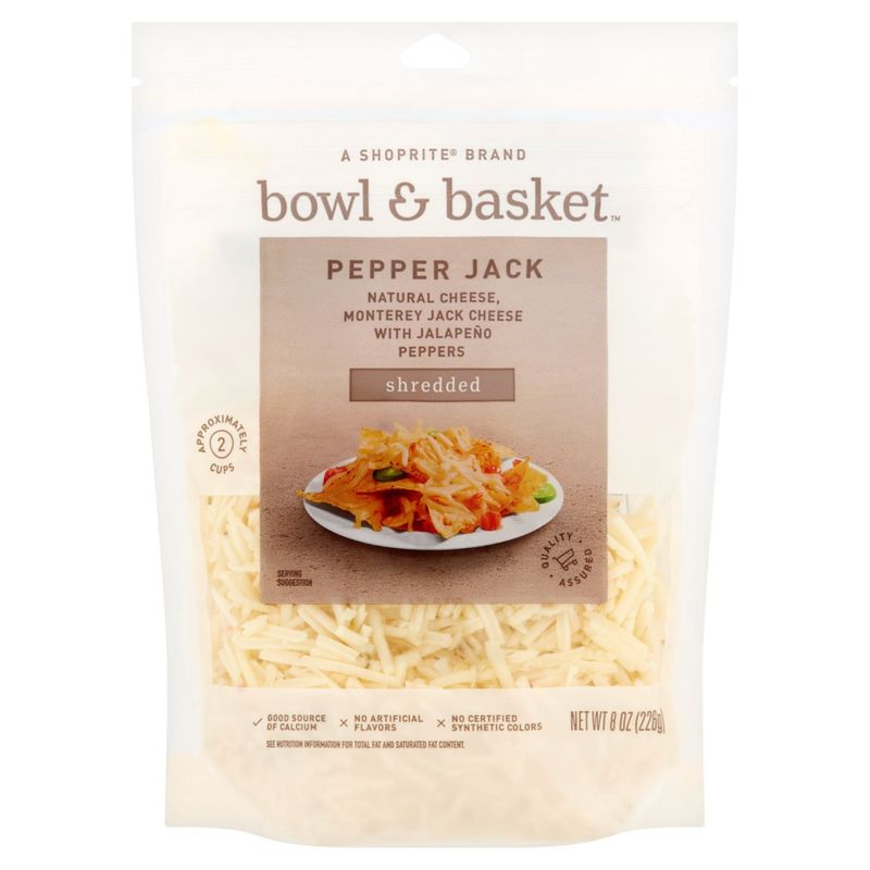 Bowl &amp; Basket Shredded Pepper Jack Cheese, 8 oz