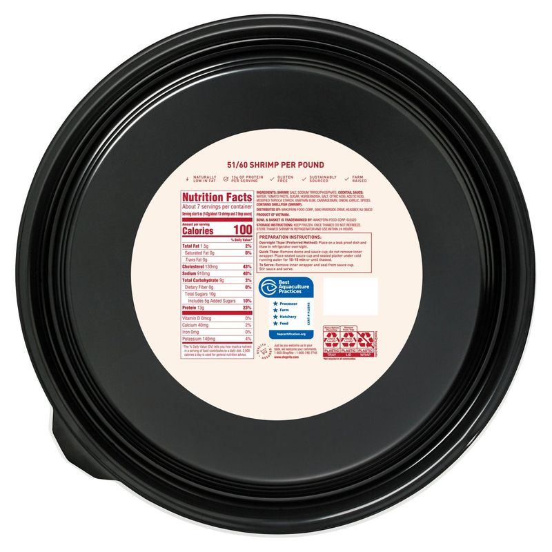 Bowl &amp; Basket Cocktail Shrimp, 90-105 shrimp, 36 oz