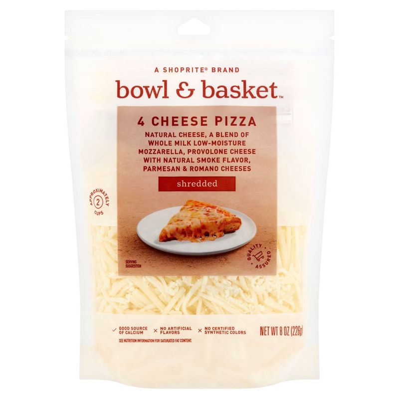 Bowl &amp; Basket Shredded 4 Cheese Pizza, 8 oz