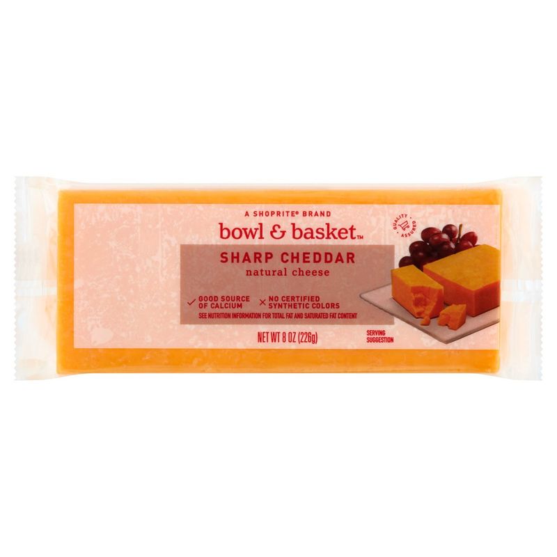 Bowl &amp; Basket Sharp Cheddar Natural Cheese, 8 oz