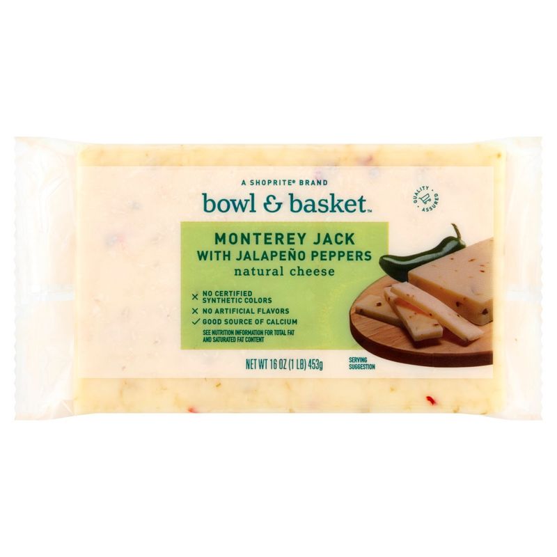 Bowl &amp; Basket Monterey Jack with Jalapeño Peppers Natural Cheese, 16 oz