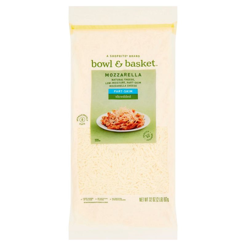 Bowl &amp; Basket Part-Skim Shredded Mozzarella Cheese, 32 oz