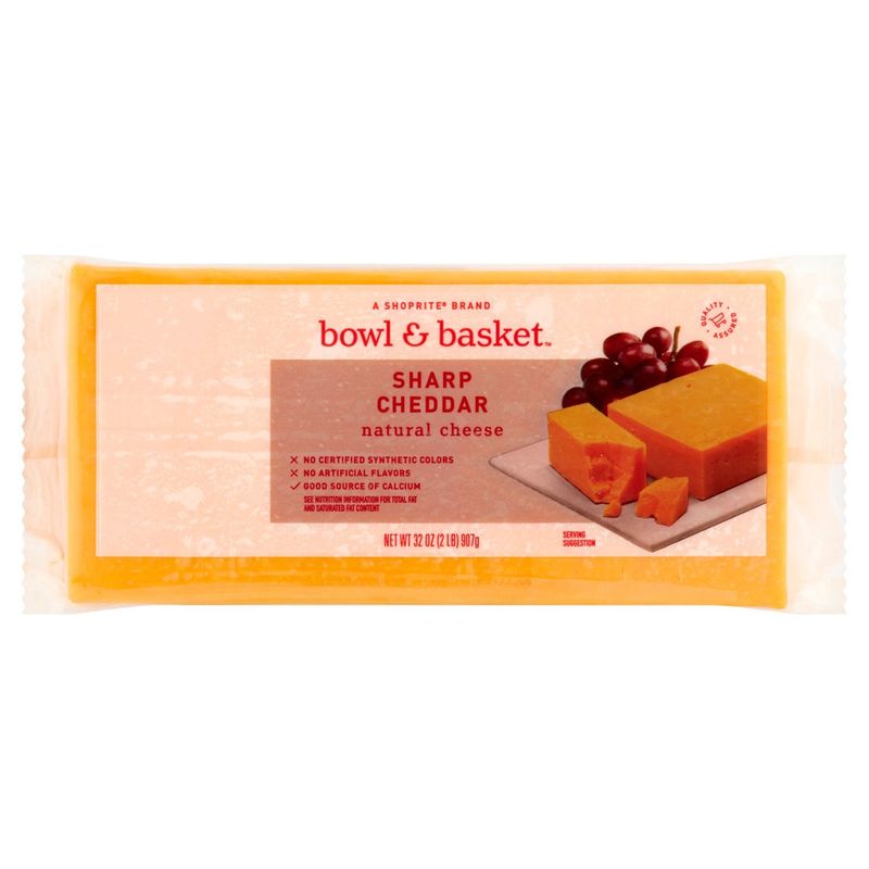 Bowl &amp; Basket Sharp Cheddar Natural Cheese, 32 oz