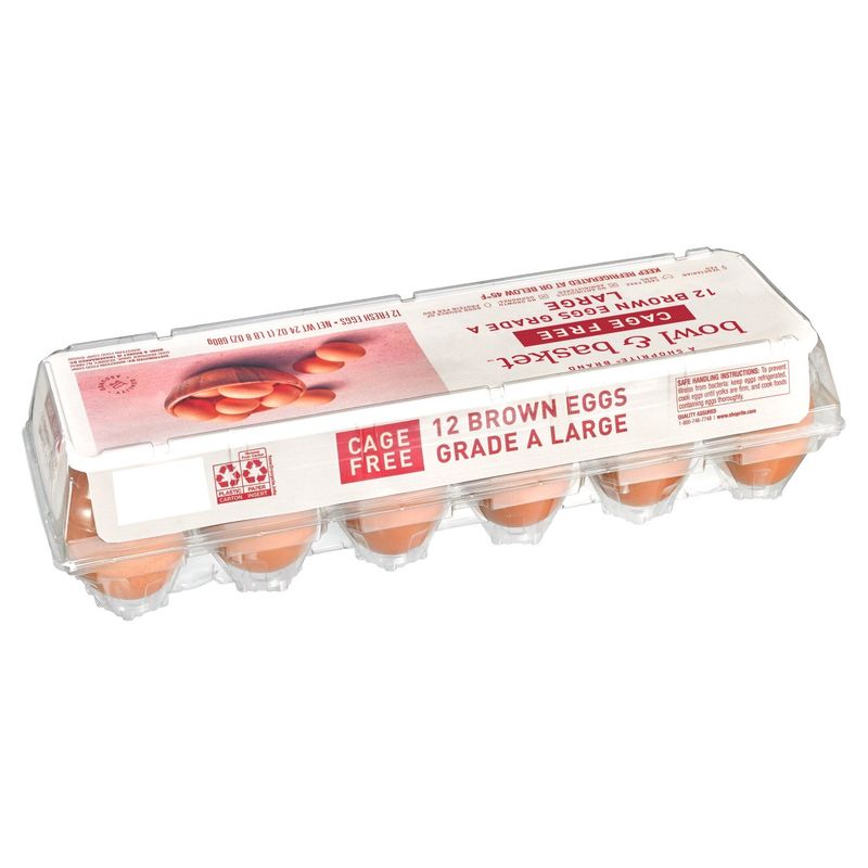 Bowl &amp; Basket Cage Free Brown Eggs, Large, 12 count, 24 oz