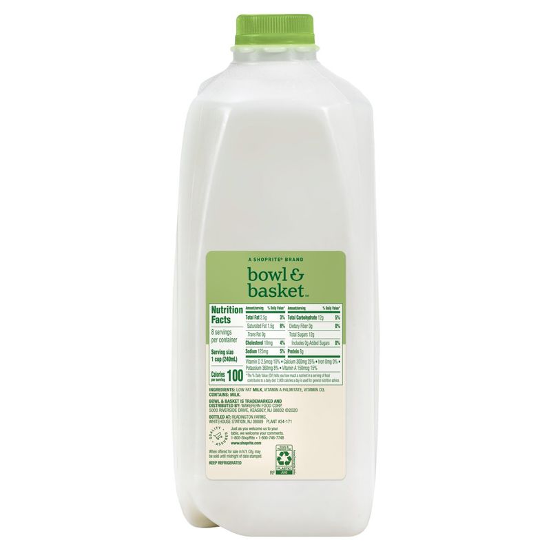 Bowl &amp; Basket 1% Low Fat Milk, half gallon