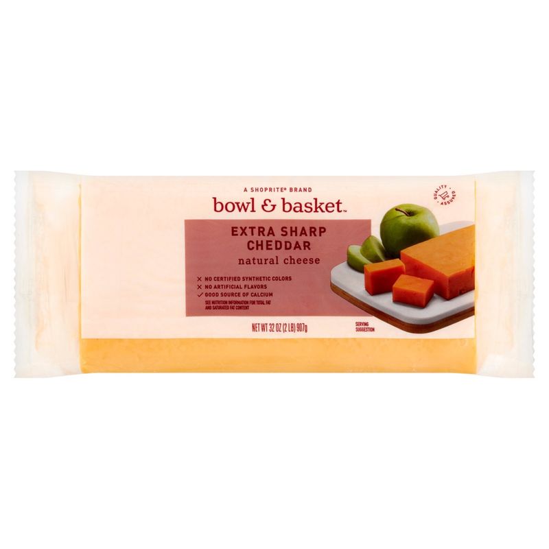 Bowl &amp; Basket Extra Sharp Cheddar Natural Cheese, 32 oz