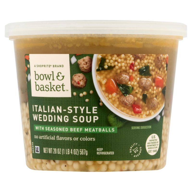 Bowl &amp; Basket Italian-Style Wedding Soup with Seasoned Beef Meatballs, 20 oz