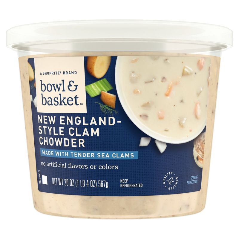Bowl &amp; Basket New England Style Clam Chowder Soup, 20 oz