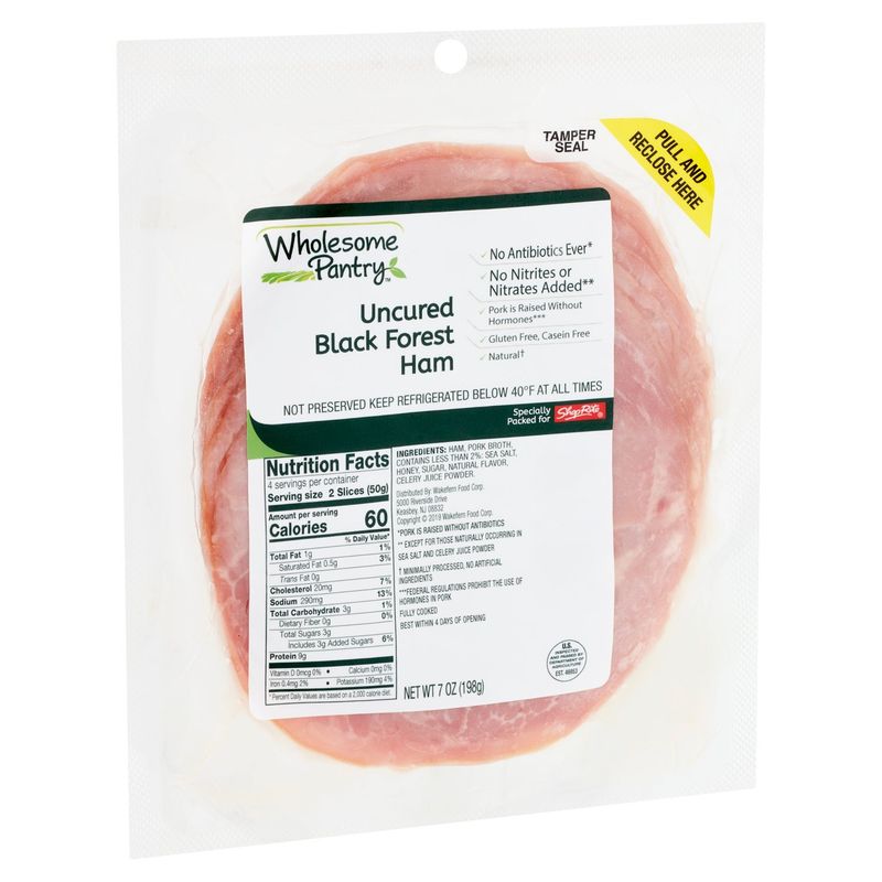 Wholesome Pantry Uncured Black Forest Ham, 7 oz