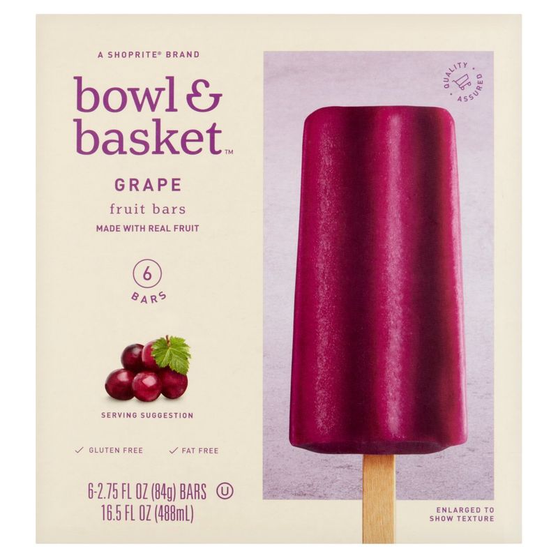 Bowl &amp; Basket Grape Fruit Bars, 2.75 fl oz, 6 count