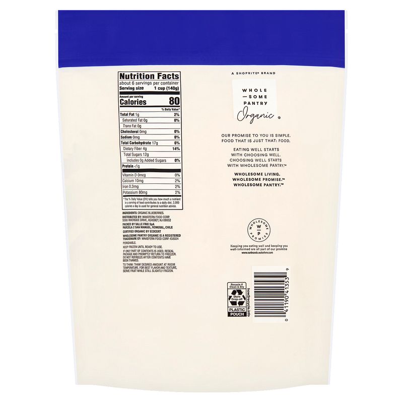 Wholesome Pantry Organic Blueberries, 32 oz