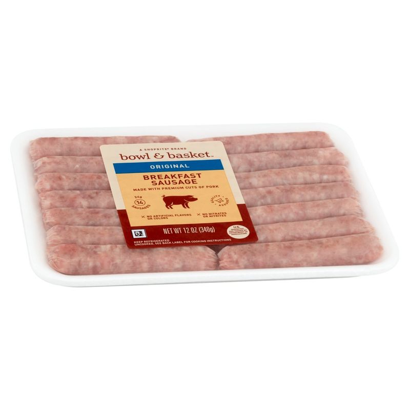 Bowl &amp; Basket Original Breakfast Sausage, 14 count, 12 oz