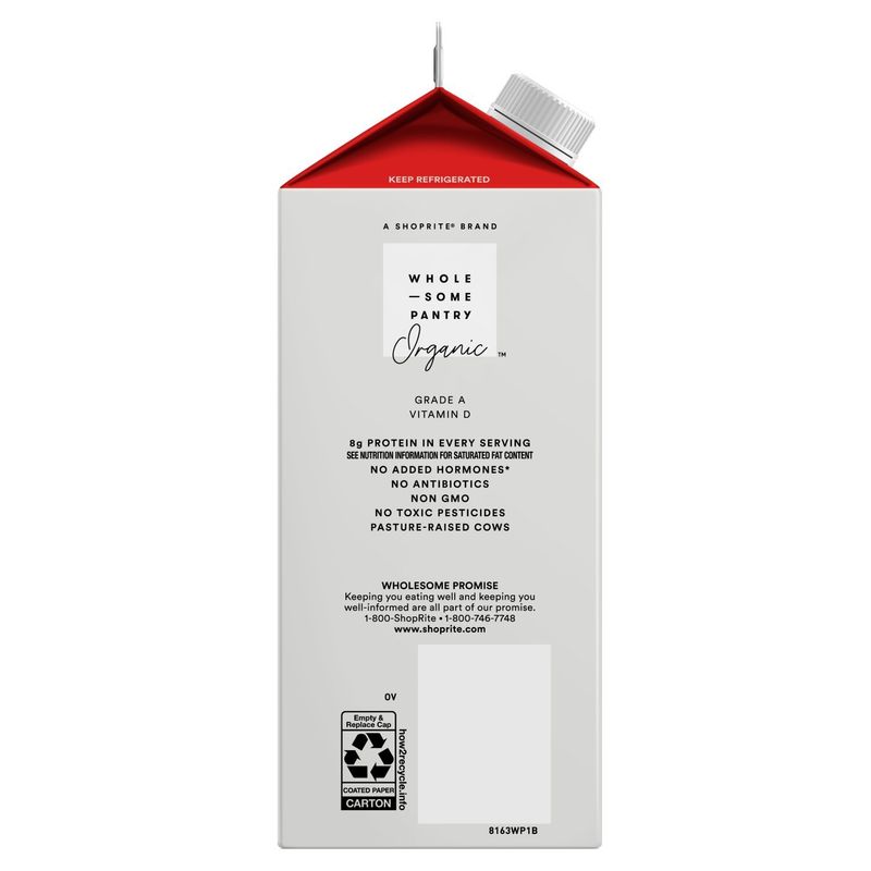 Wholesome Pantry Organic Whole Milk, 0.5 gallon
