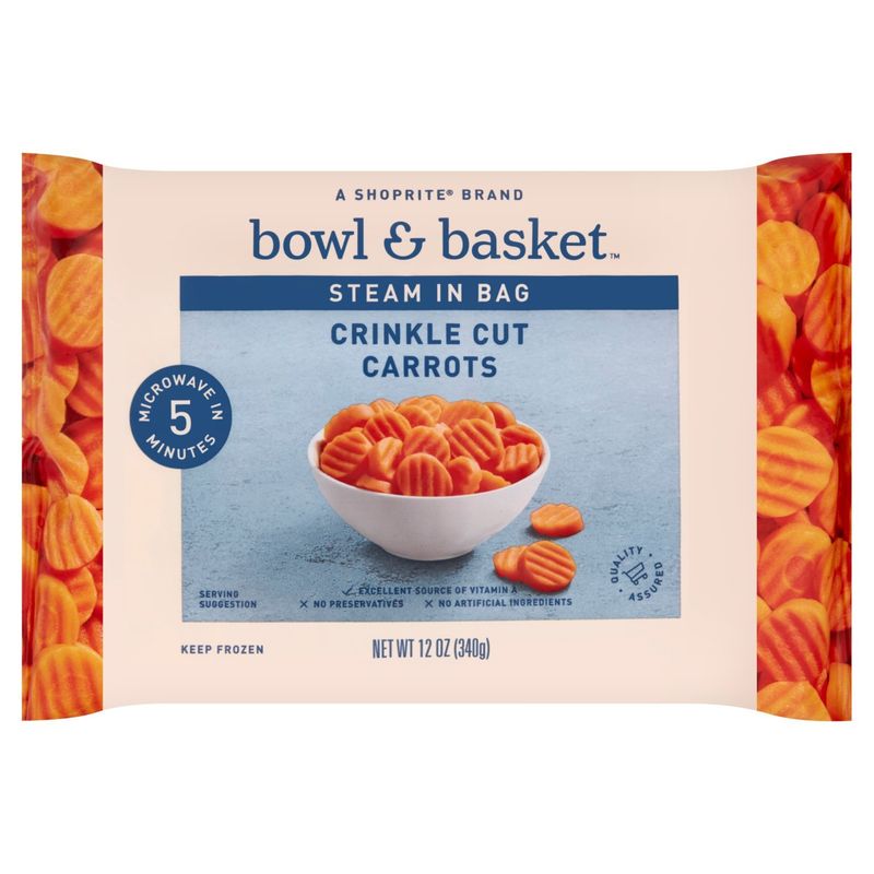 Bowl &amp; Basket Steam in Bag Crinkle Cut Carrots, 12 oz