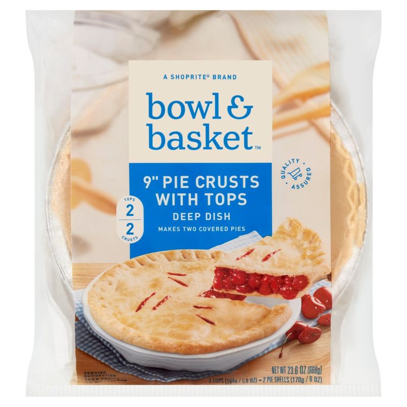 Bowl &amp; Basket Deep Dish 9" Pie Crusts with Tops, 2 count, 23.6 oz