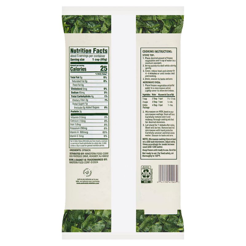 Bowl &amp; Basket Cut Leaf Spinach, 16 oz