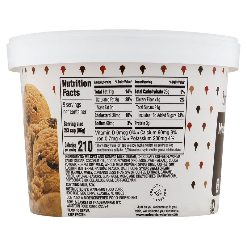 Bowl &amp; Basket Mocha Chocolate Chunk Ice Cream, 1.5 qt
