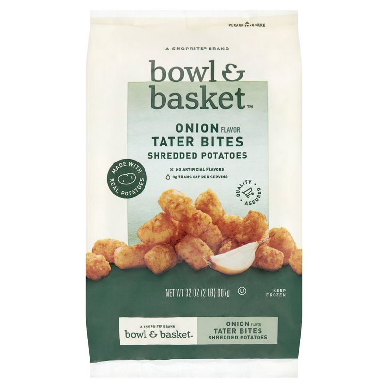 Bowl &amp; Basket Onion Flavor Tater Bites Shredded Potatoes, 32 oz