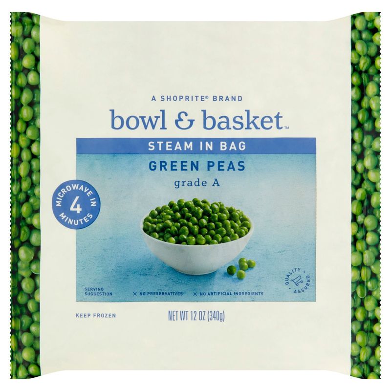 Bowl &amp; Basket Steam in Bag Green Peas, 12 oz