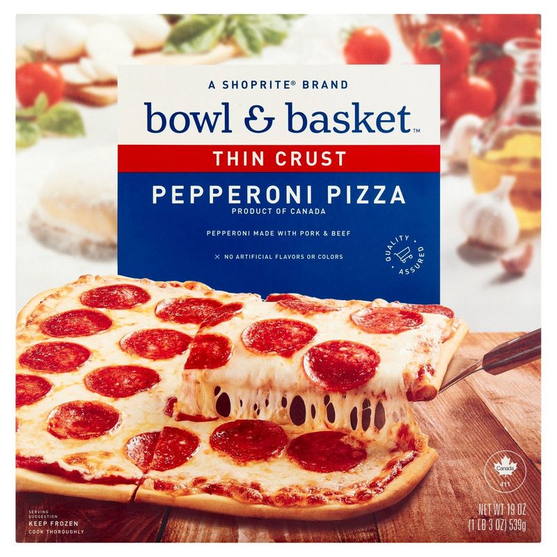 Bowl &amp; Basket Thin Crust Pepperoni Pizza, 19 oz