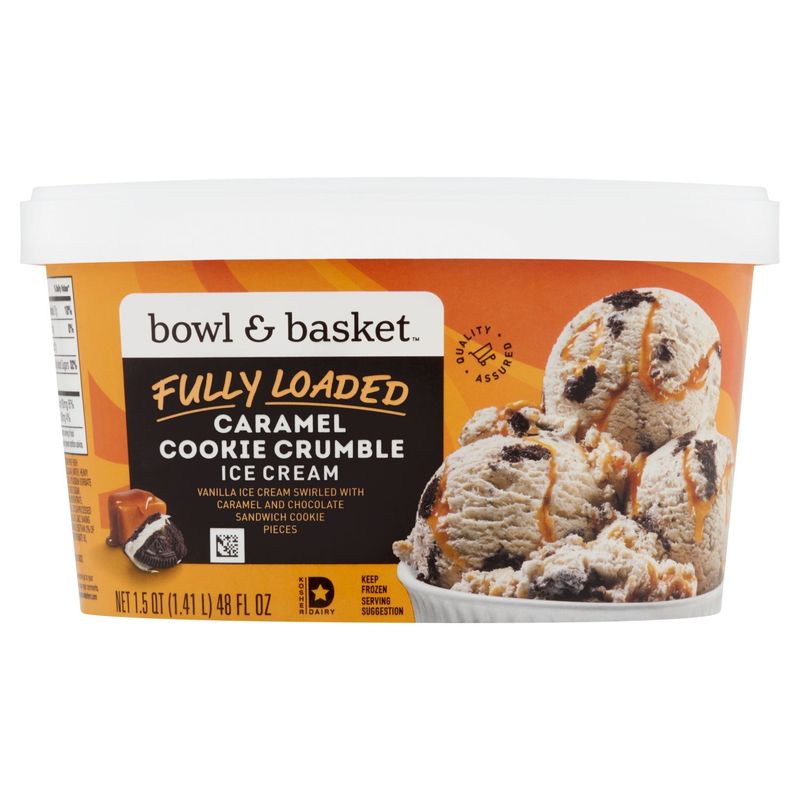 Bowl &amp; Basket Fully Loaded Caramel Cookie Crumble Ice Cream, 1.5 qt