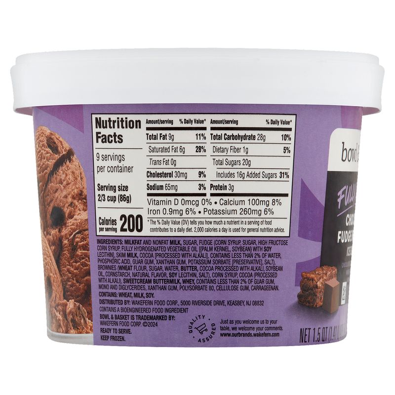 Bowl &amp; Basket Fully Loaded Chocolate Fudge Brownie Ice Cream, 1.5 qt