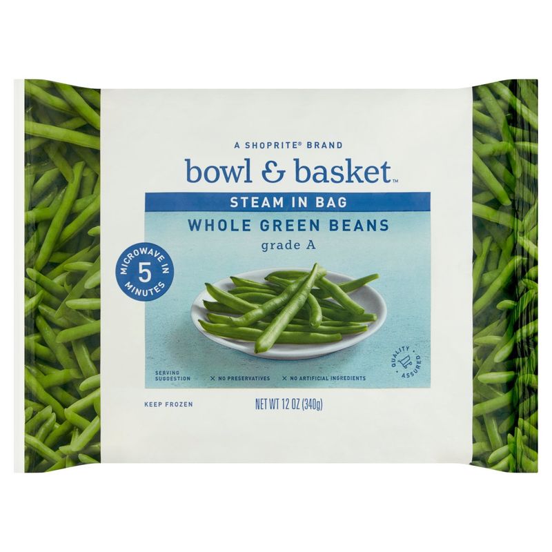 Bowl &amp; Basket Steam in Bag Whole Green Beans, 12 oz