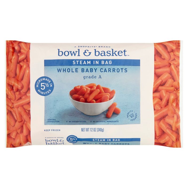 Bowl &amp; Basket Steam in Bag Whole Baby Carrots, 12 oz