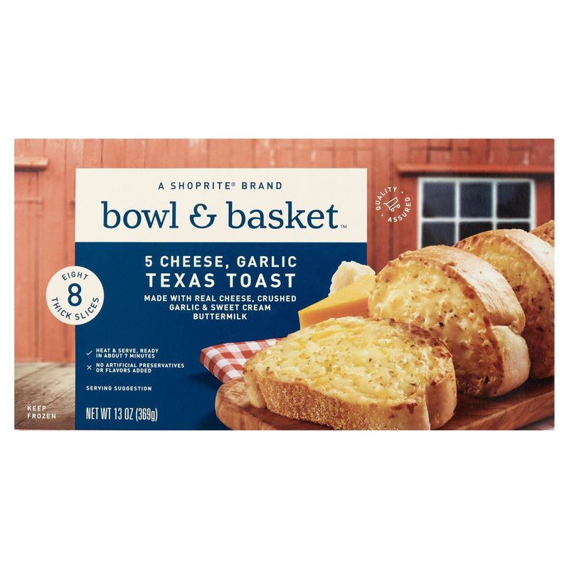 Bowl &amp; Basket 5 Cheese, Garlic Texas Toast, 8 count, 13 oz