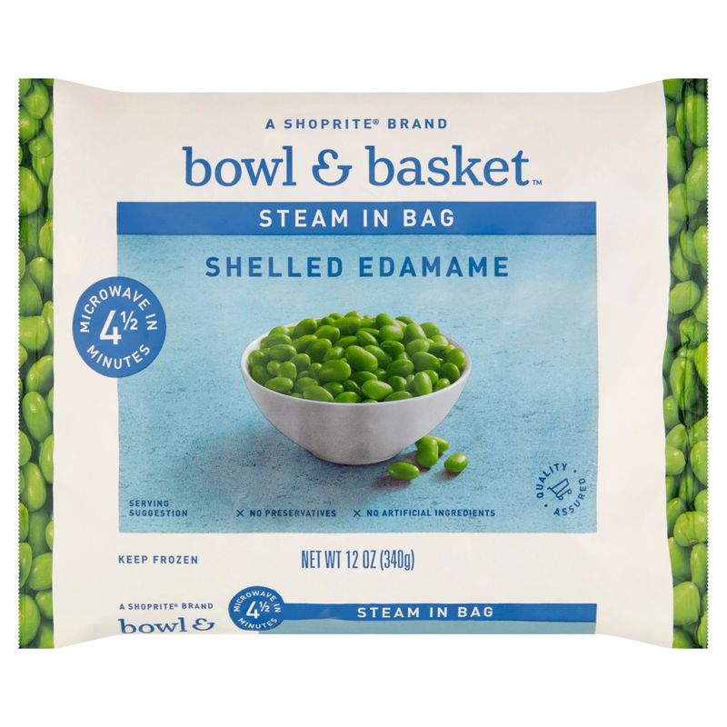 Bowl &amp; Basket Steam in Bag Shelled Edamame, 12 oz