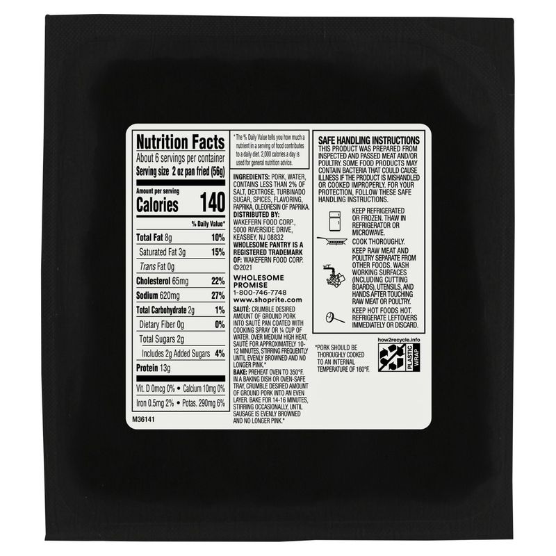 Wholesome Pantry Sweet Italian Ground Sausage, 16 oz