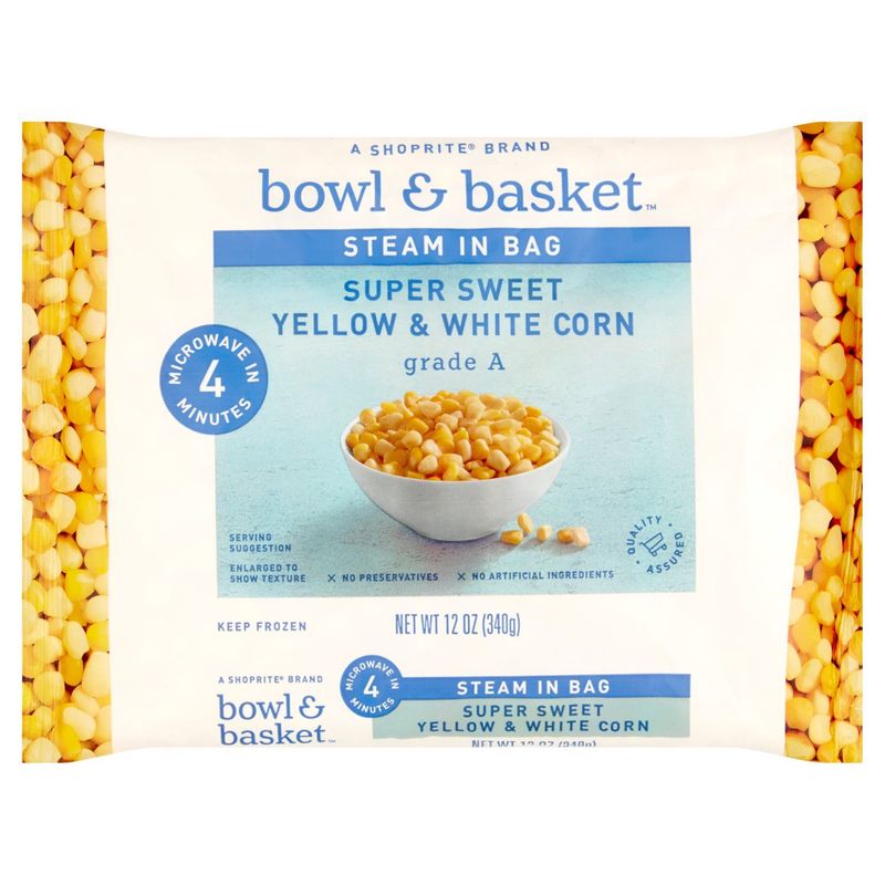 Bowl &amp; Basket Steam in Bag Super Sweet Yellow &amp; White Corn, 12 oz