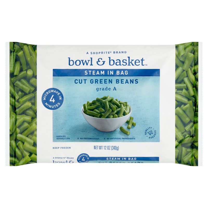 Bowl &amp; Basket Steam in Bag Cut Green Beans, 12 oz