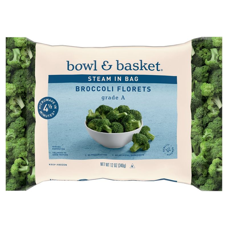 Bowl &amp; Basket Steam in Bag Broccoli Florets, 12 oz
