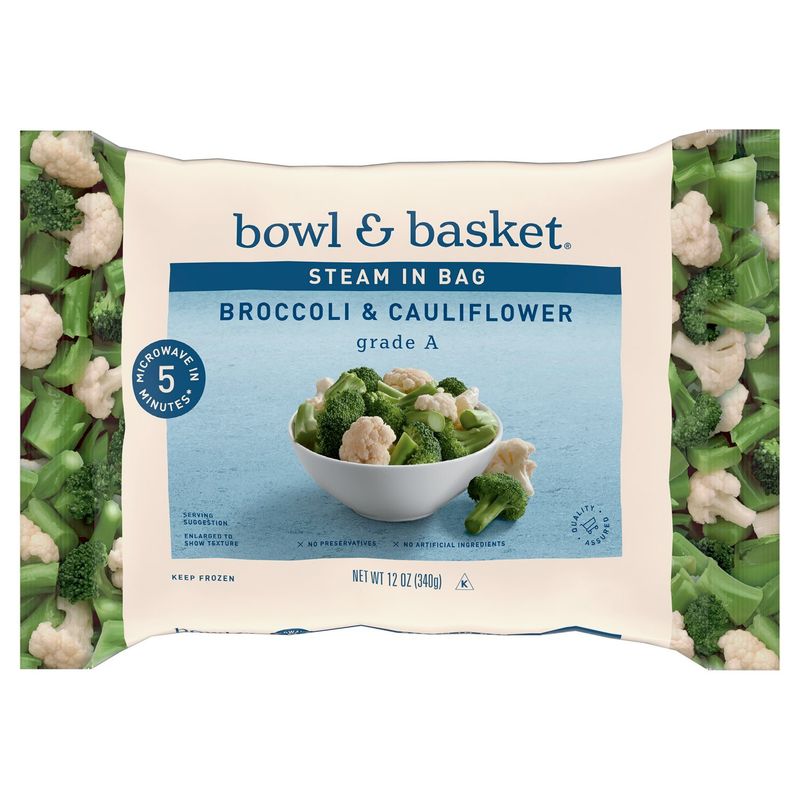 Bowl &amp; Basket Steam in Bag Broccoli &amp; Cauliflower, 12 oz