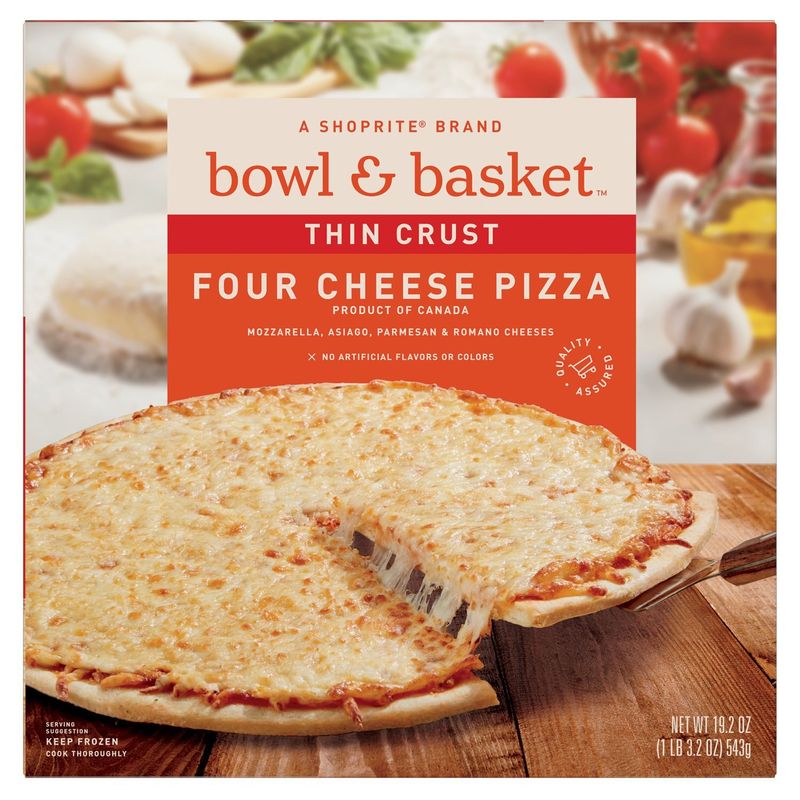 Bowl &amp; Basket Thin Crust Four Cheese Pizza, 19.2 oz