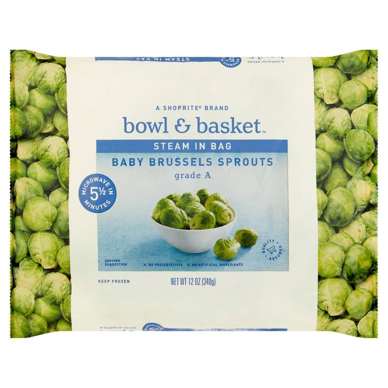 Bowl &amp; Basket Steam in Bag Baby Brussels Sprouts, 12 oz