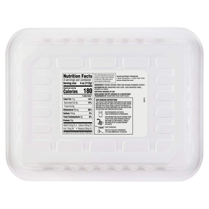 Wholesome Pantry Organic 90% Lean Ground Turkey, 16 oz