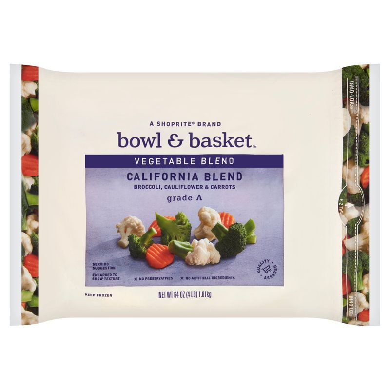 Bowl &amp; Basket Broccoli, Cauliflower &amp; Carrots California Vegetable Blend, 64 oz
